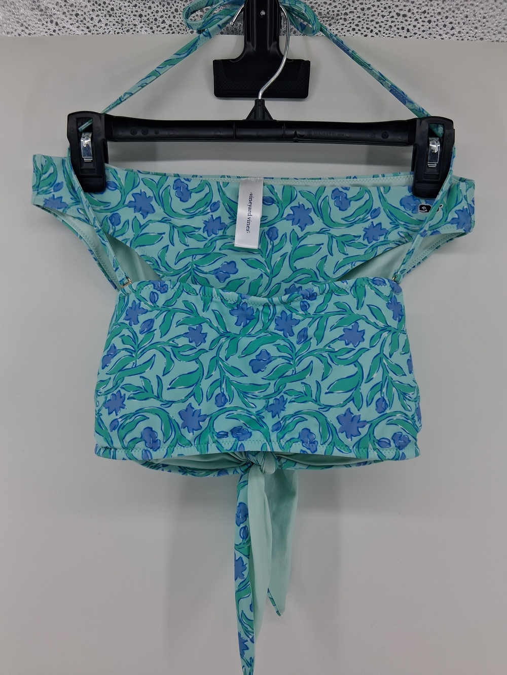 Vineyard Vines Aqua & Blue Floral Tie-Front Tank Bikini Top and Bottom